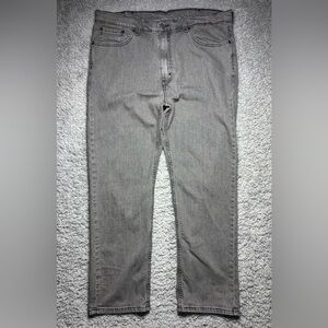 Levis Jeans Mens 38 x 30 505 Straight Denim Black Stitching Flex Streetwear Gray